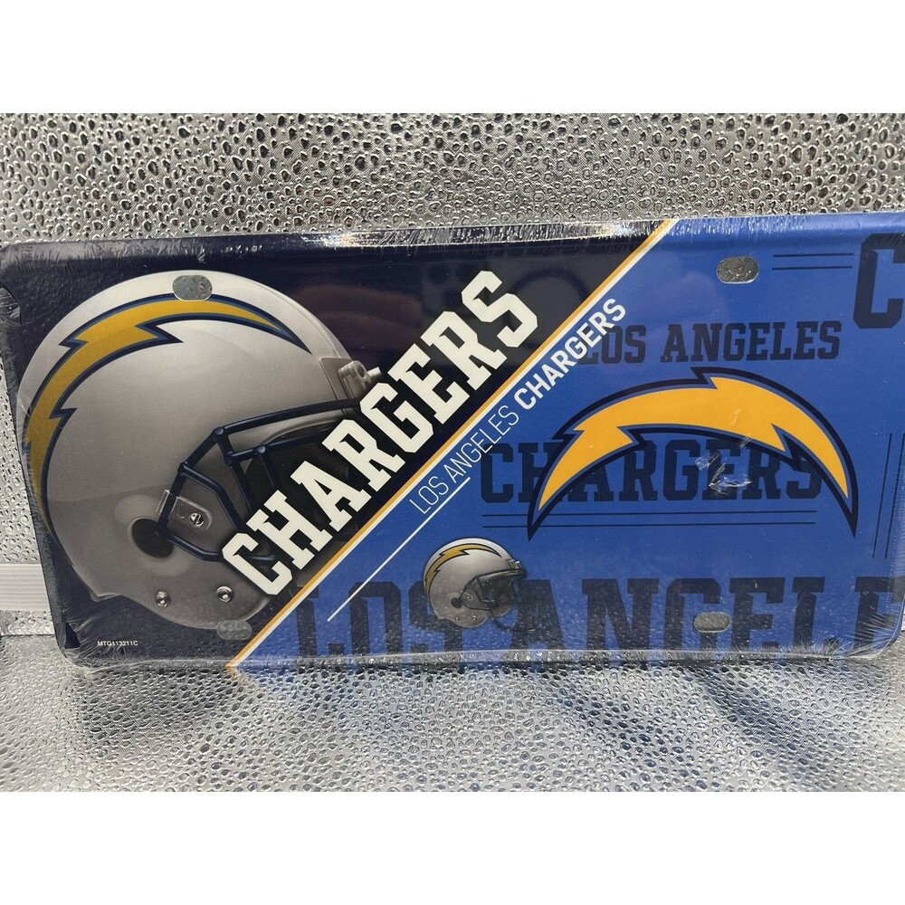 Rico Industries Los Angeles Chargers Split Design License Plate-New!